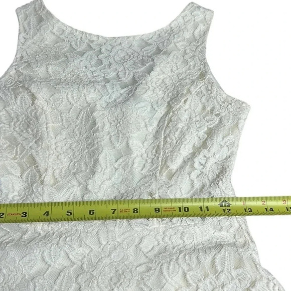 Vtg,lace all over,lined ,fit&Flare dress,size  5.feminine, Y2K,ivory,SPEECHLESS - Picture 9 of 13